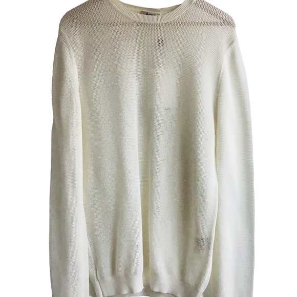Mens Acne Studios Mesh Net Long Sleeve Shirt.  Color: Ivory/Cream Size:  Small - Picture 1 of 6